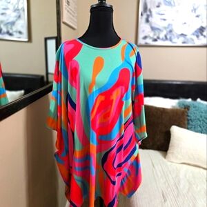 Colorful Abstract Women's Top Or Cover UP. NWOT Never Worn!